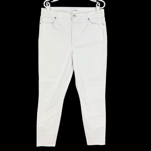Ann Taylor Loft Women's Stretch High Rise Skinny White Denim Jeans Size 6 - Picture 1 of 10